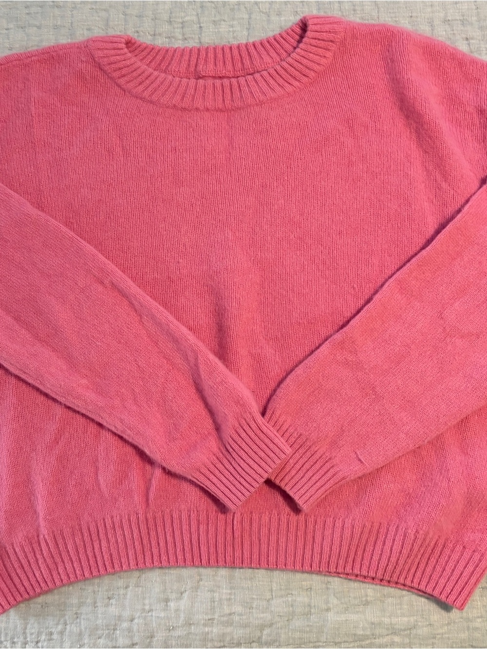 Outerknown Cozy Crop Crewneck Sweater - Coral Pink